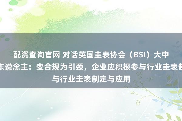配资查询官网 对话英国圭表协会（BSI）大中华区施展东说念主：变合规为引颈，企业应积极参与行业圭表制定与应用